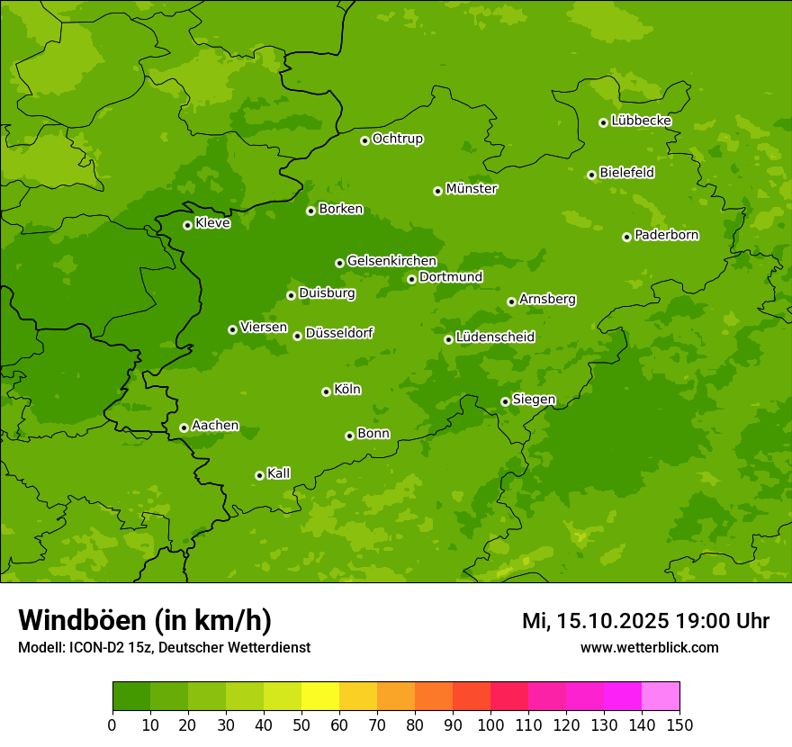 Modellkarten Windgeschwindigkeit