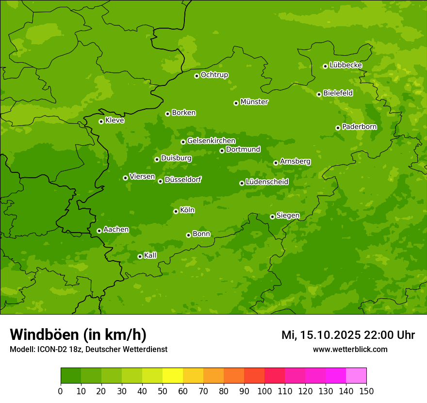 Modellkarten Windgeschwindigkeit