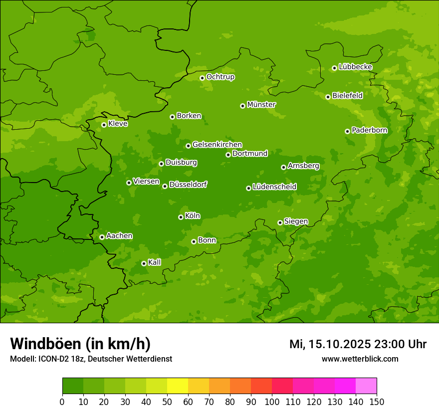 Modellkarten Windgeschwindigkeit