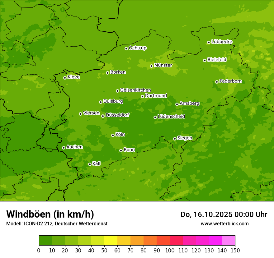 Modellkarten Windgeschwindigkeit