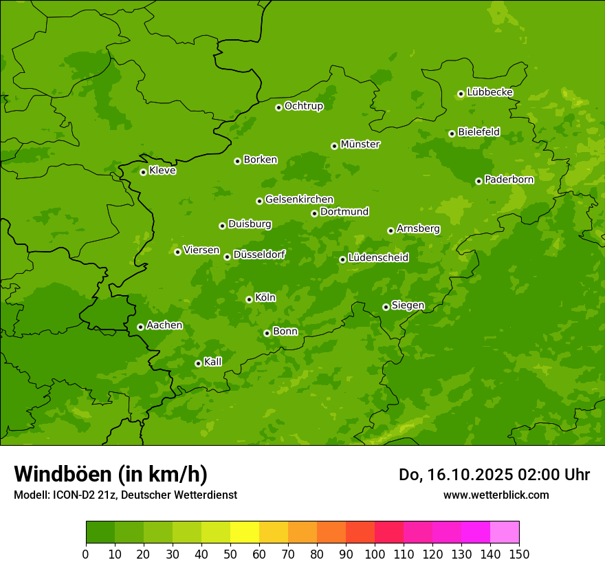 Modellkarten Windgeschwindigkeit