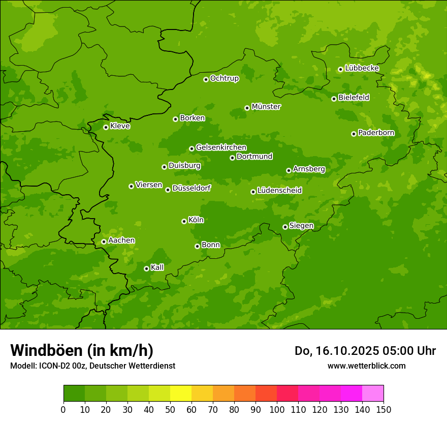 Modellkarten Windgeschwindigkeit