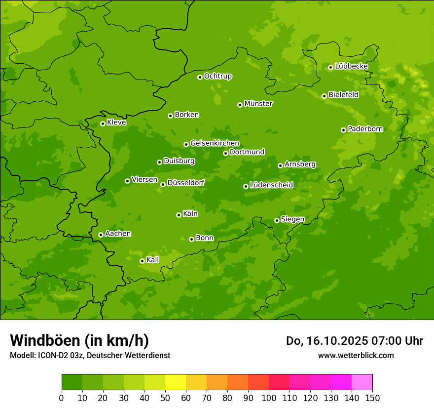 Modellkarten Windgeschwindigkeit