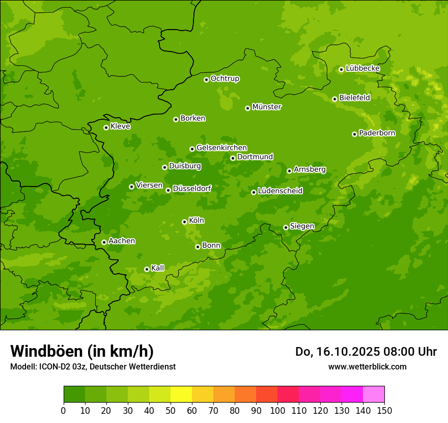 Modellkarten Windgeschwindigkeit