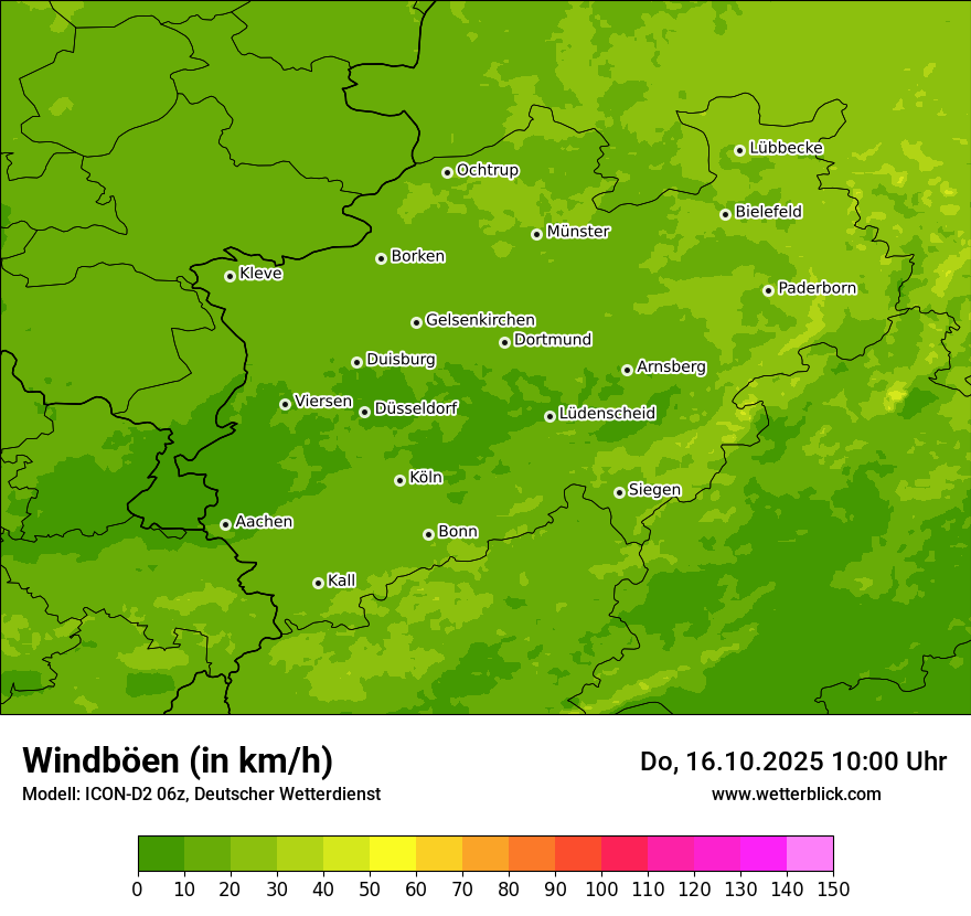 Modellkarten Windgeschwindigkeit