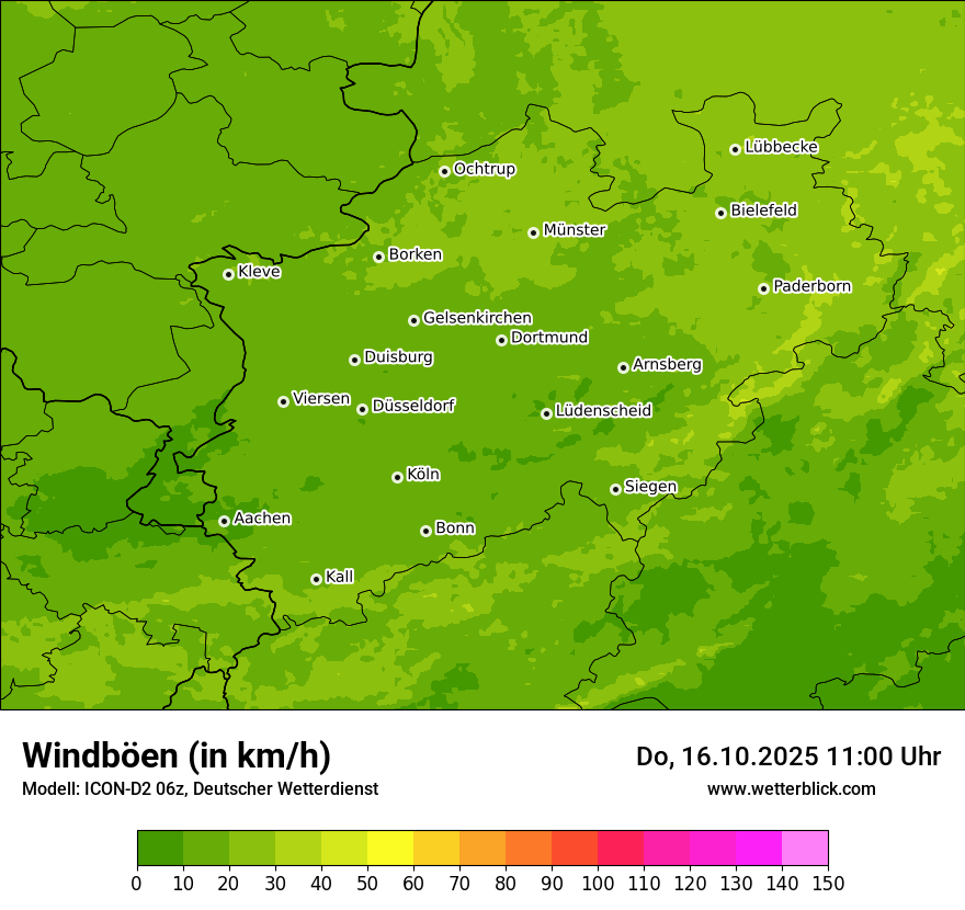 Modellkarten Windgeschwindigkeit