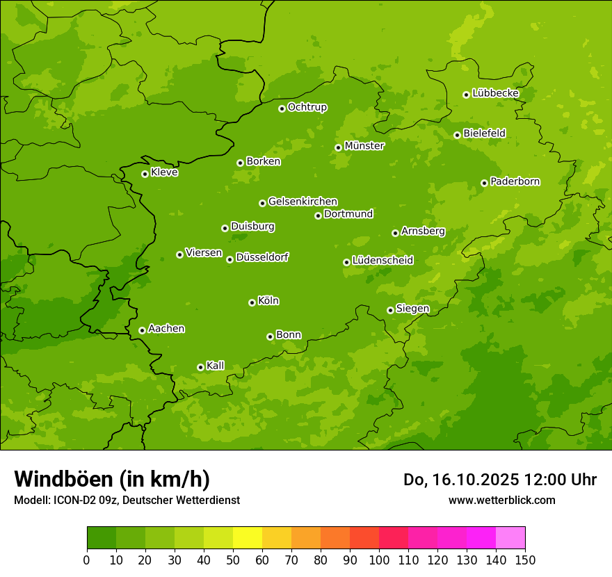Modellkarten Windgeschwindigkeit