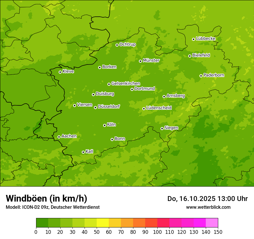 Modellkarten Windgeschwindigkeit
