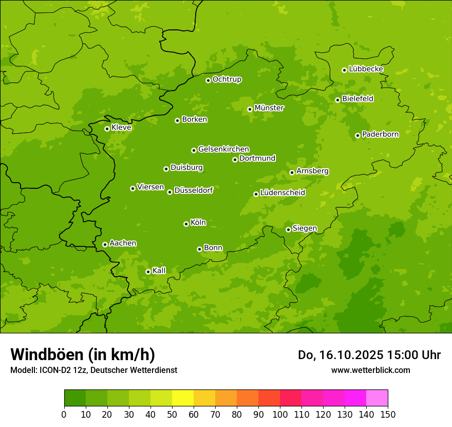 Modellkarten Windgeschwindigkeit