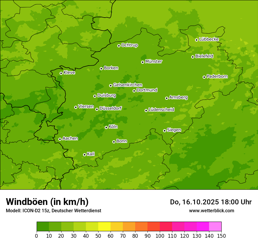 Modellkarten Windgeschwindigkeit