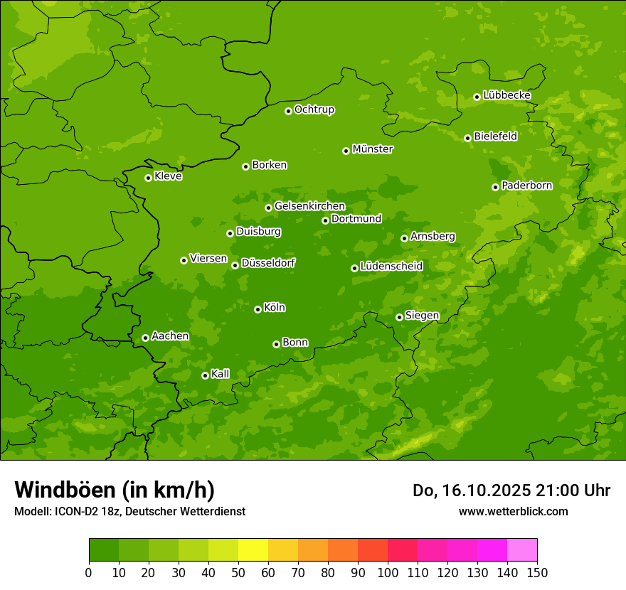 Modellkarten Windgeschwindigkeit