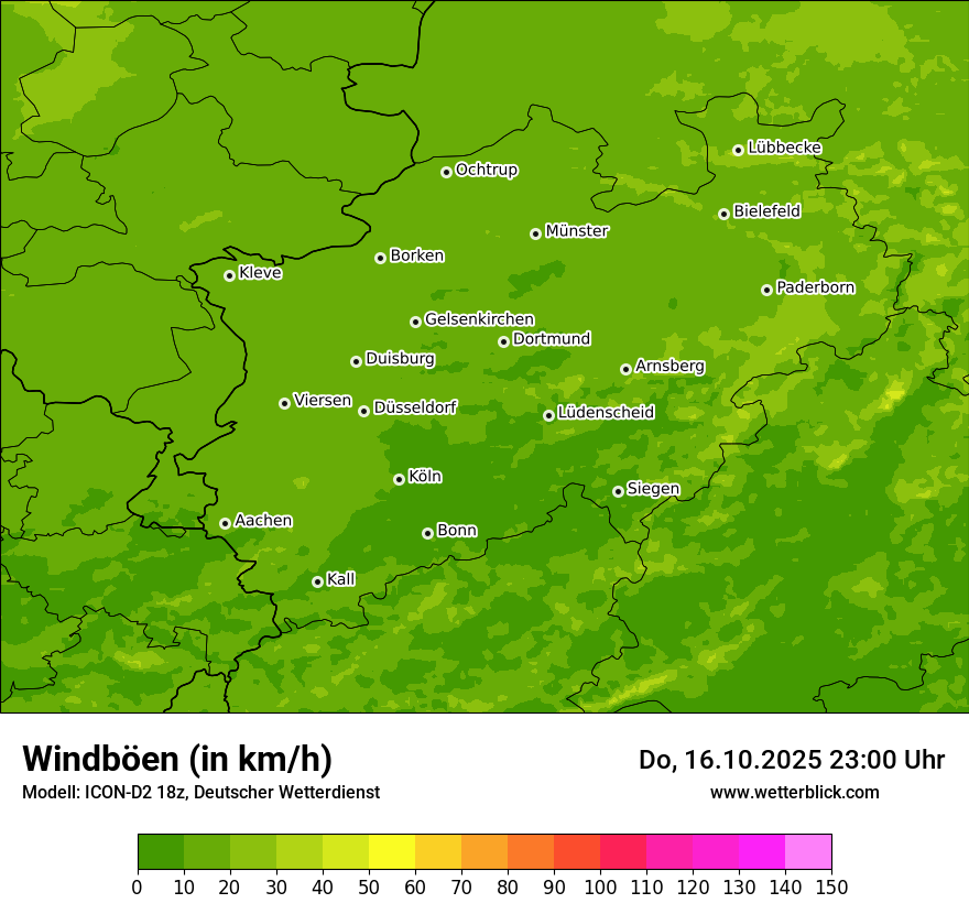 Modellkarten Windgeschwindigkeit