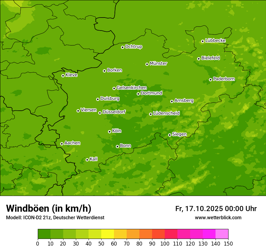 Modellkarten Windgeschwindigkeit