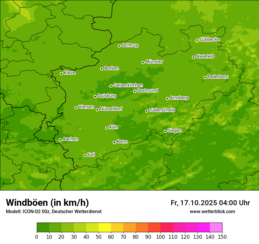 Modellkarten Windgeschwindigkeit