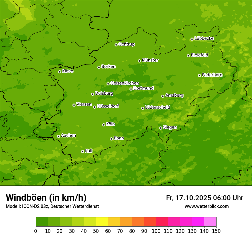 Modellkarten Windgeschwindigkeit
