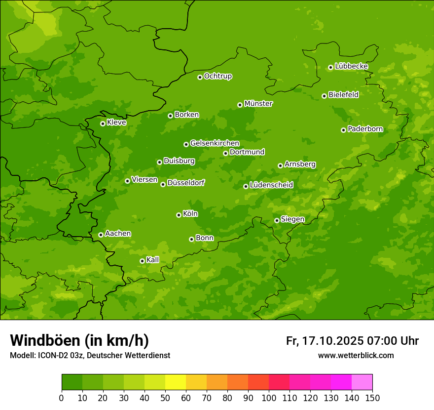 Modellkarten Windgeschwindigkeit