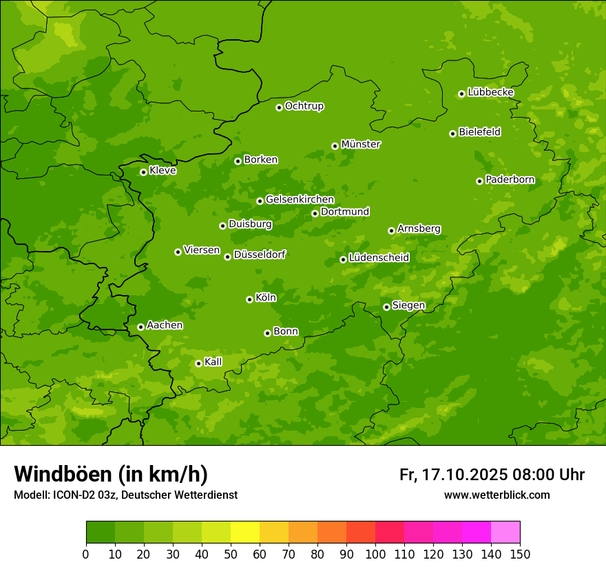 Modellkarten Windgeschwindigkeit