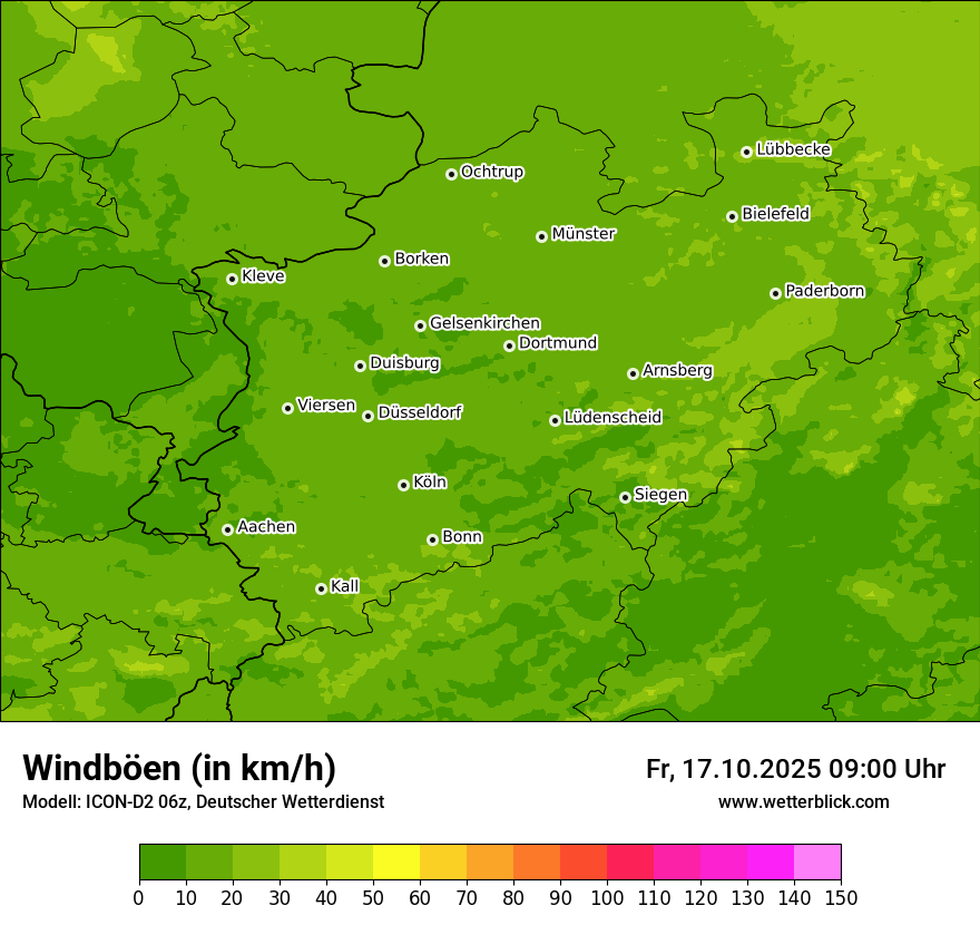 Modellkarten Windgeschwindigkeit