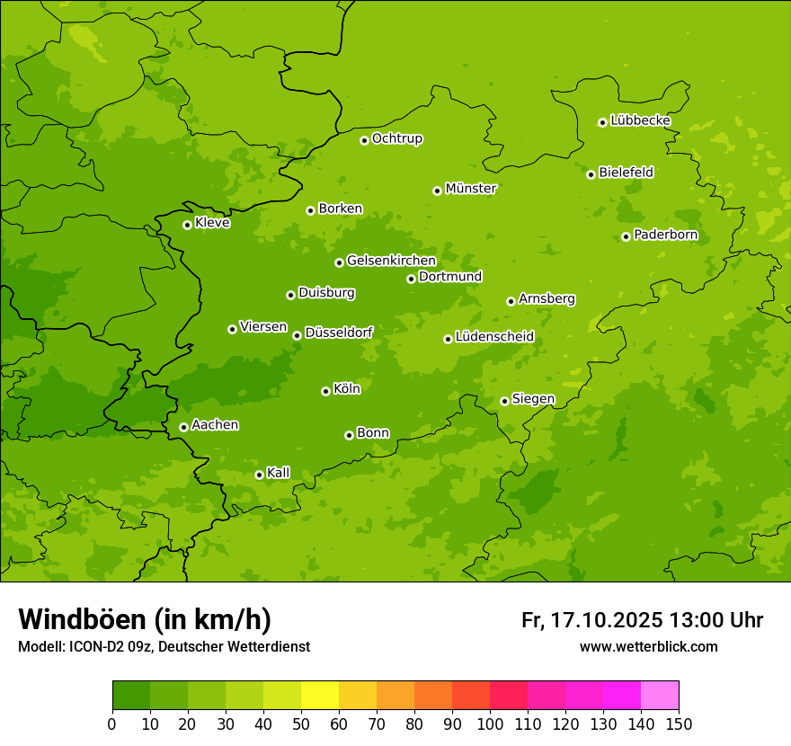 Modellkarten Windgeschwindigkeit