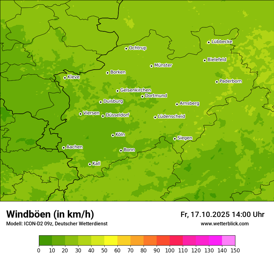 Modellkarten Windgeschwindigkeit