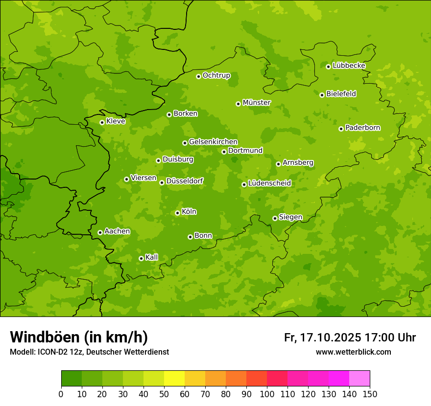 Modellkarten Windgeschwindigkeit