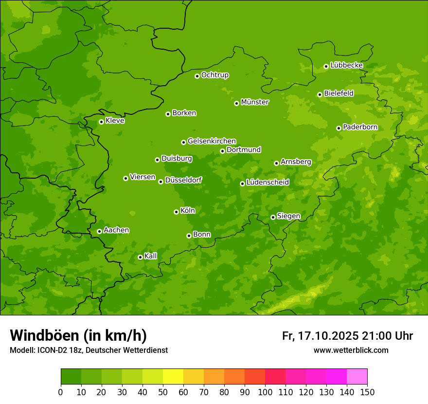 Modellkarten Windgeschwindigkeit