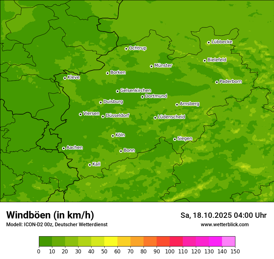 Modellkarten Windgeschwindigkeit