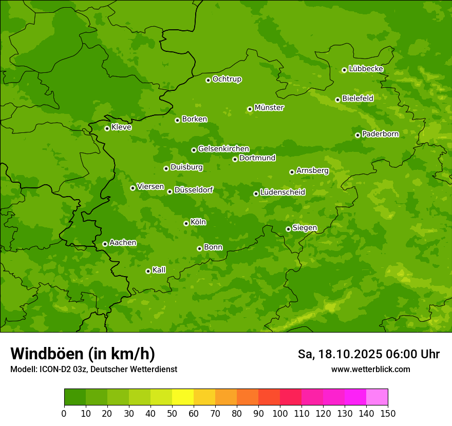 Modellkarten Windgeschwindigkeit