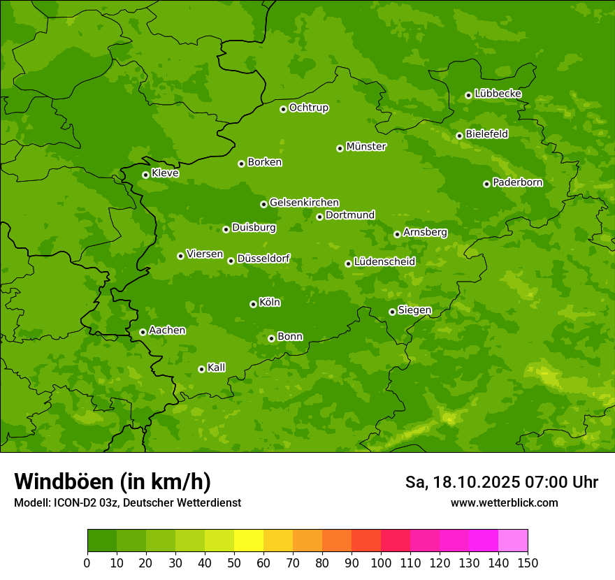 Modellkarten Windgeschwindigkeit