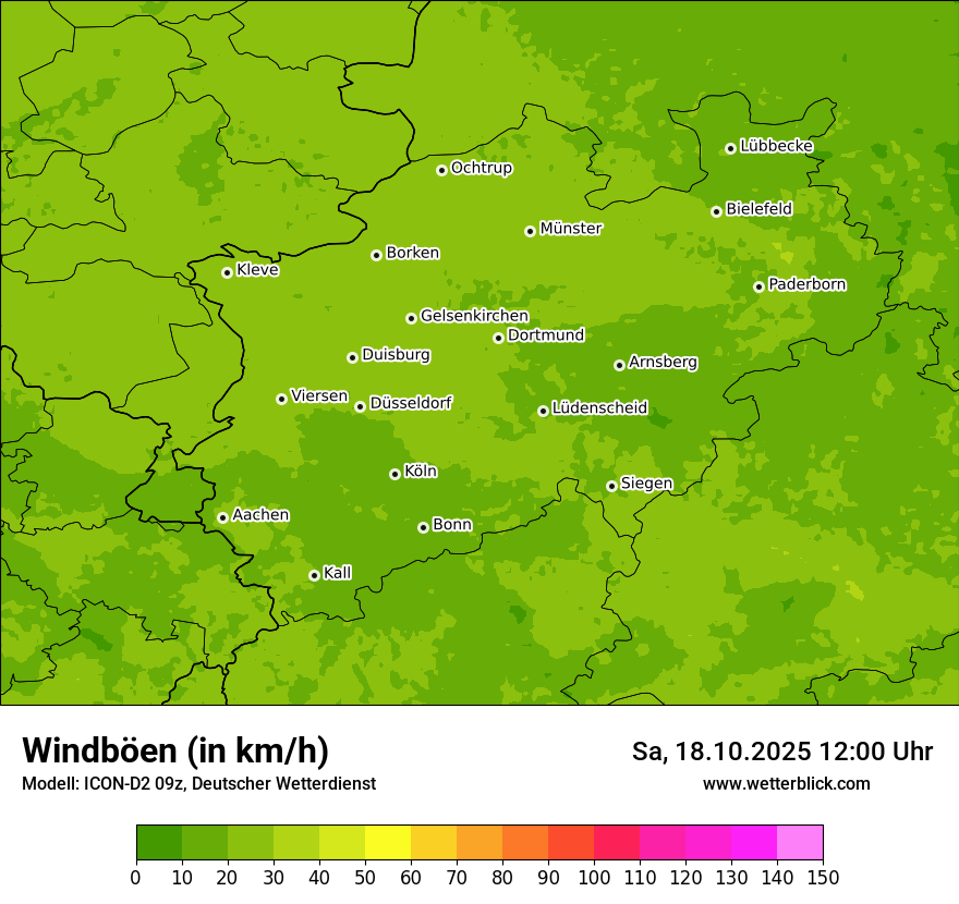 Modellkarten Windgeschwindigkeit