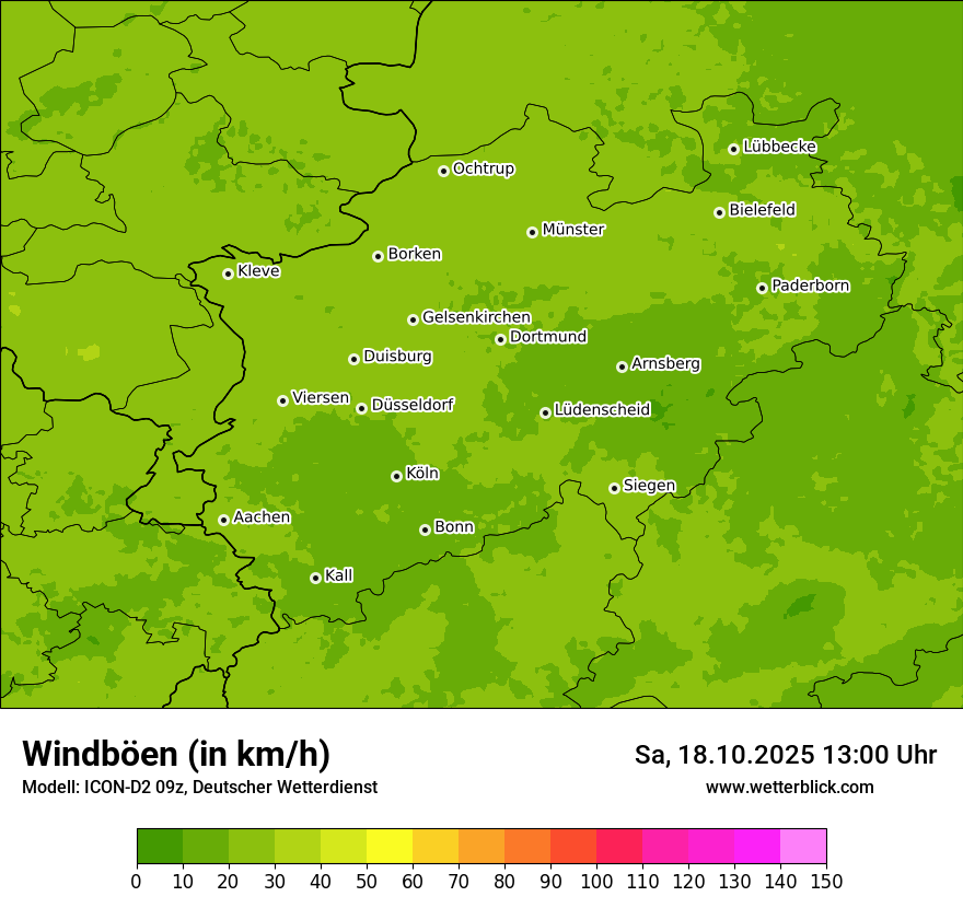 Modellkarten Windgeschwindigkeit