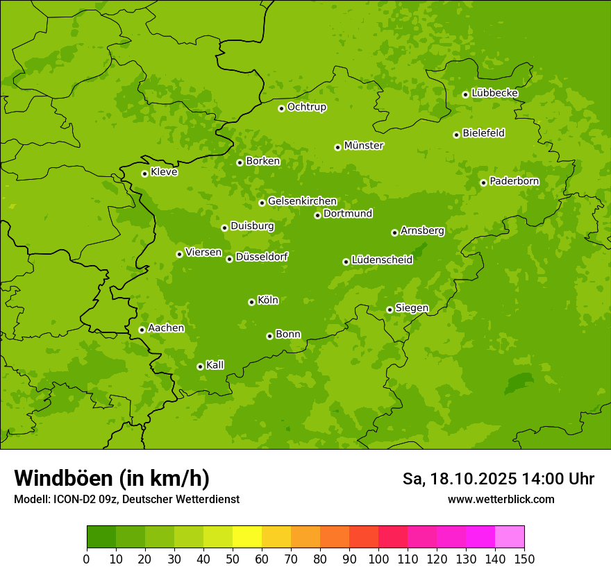 Modellkarten Windgeschwindigkeit