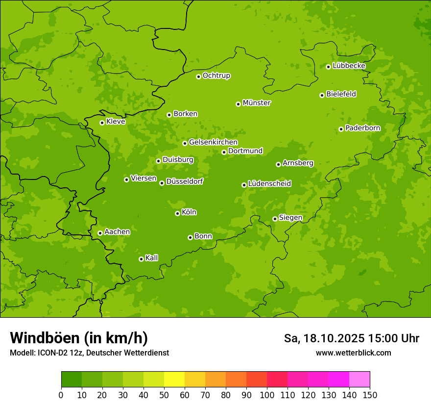 Modellkarten Windgeschwindigkeit