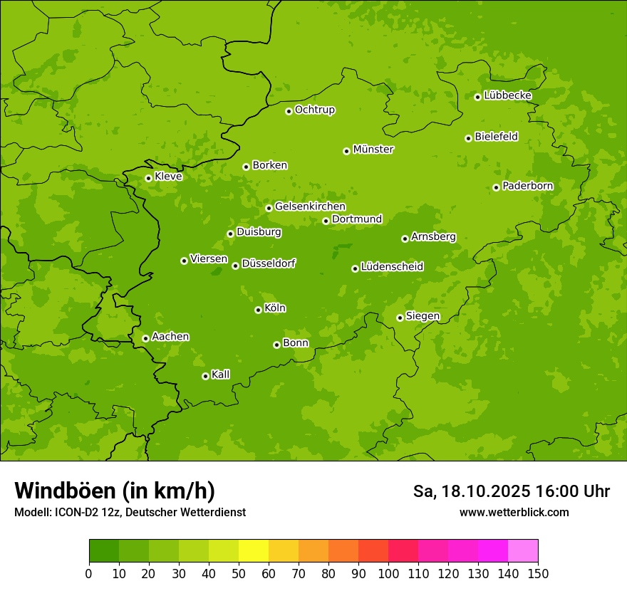 Modellkarten Windgeschwindigkeit