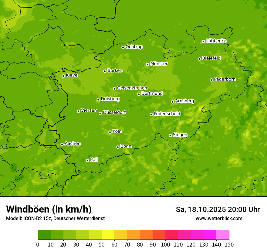 Modellkarten Windgeschwindigkeit