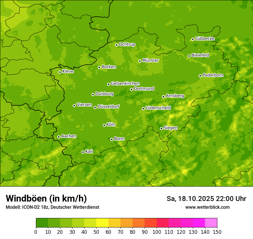 Modellkarten Windgeschwindigkeit