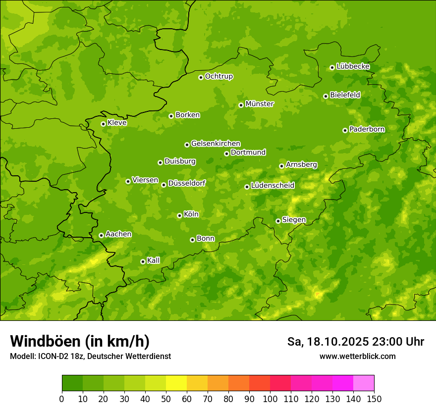 Modellkarten Windgeschwindigkeit