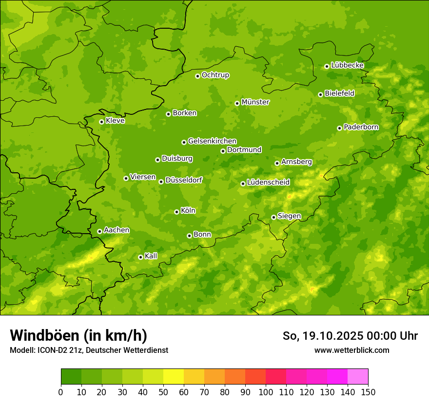 Modellkarten Windgeschwindigkeit