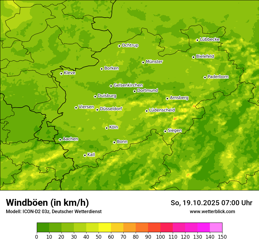 Modellkarten Windgeschwindigkeit