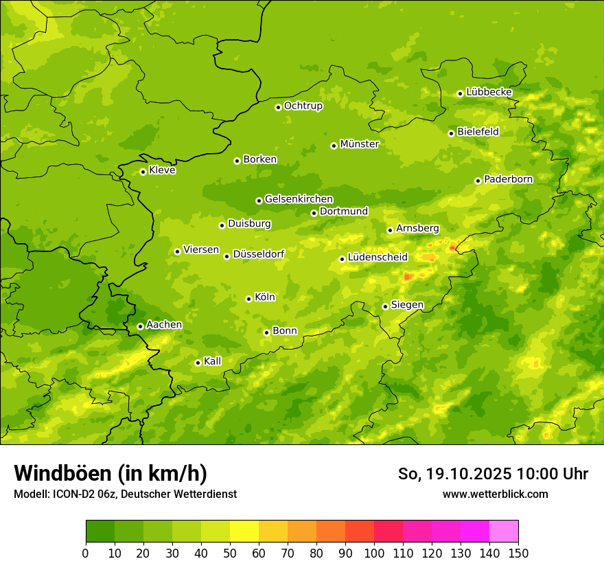 Modellkarten Windgeschwindigkeit