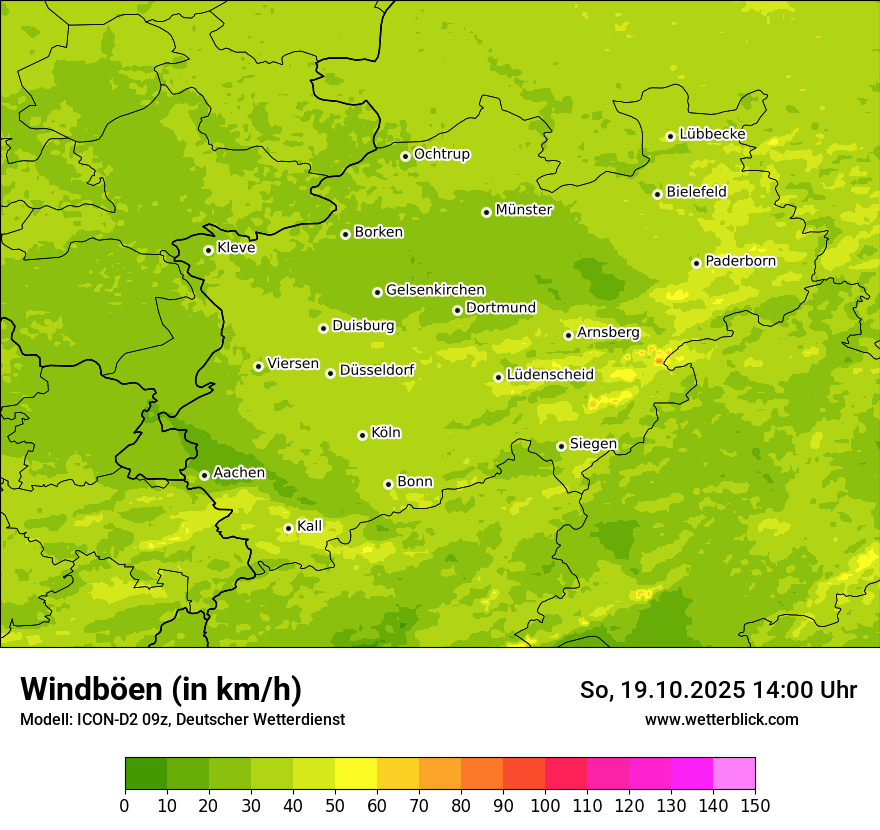Modellkarten Windgeschwindigkeit
