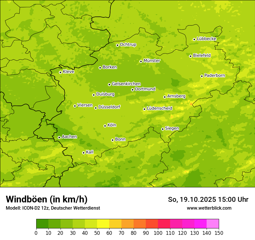 Modellkarten Windgeschwindigkeit