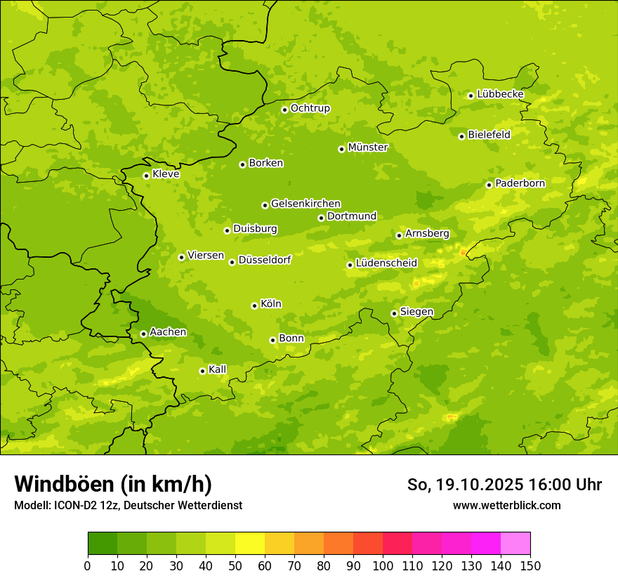 Modellkarten Windgeschwindigkeit