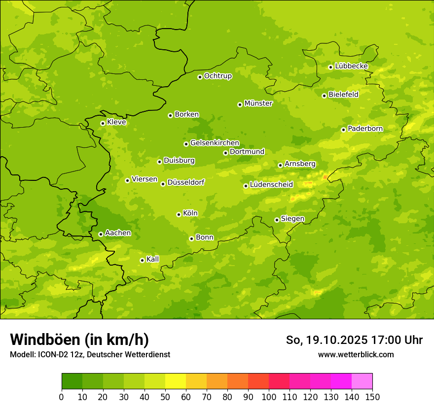 Modellkarten Windgeschwindigkeit