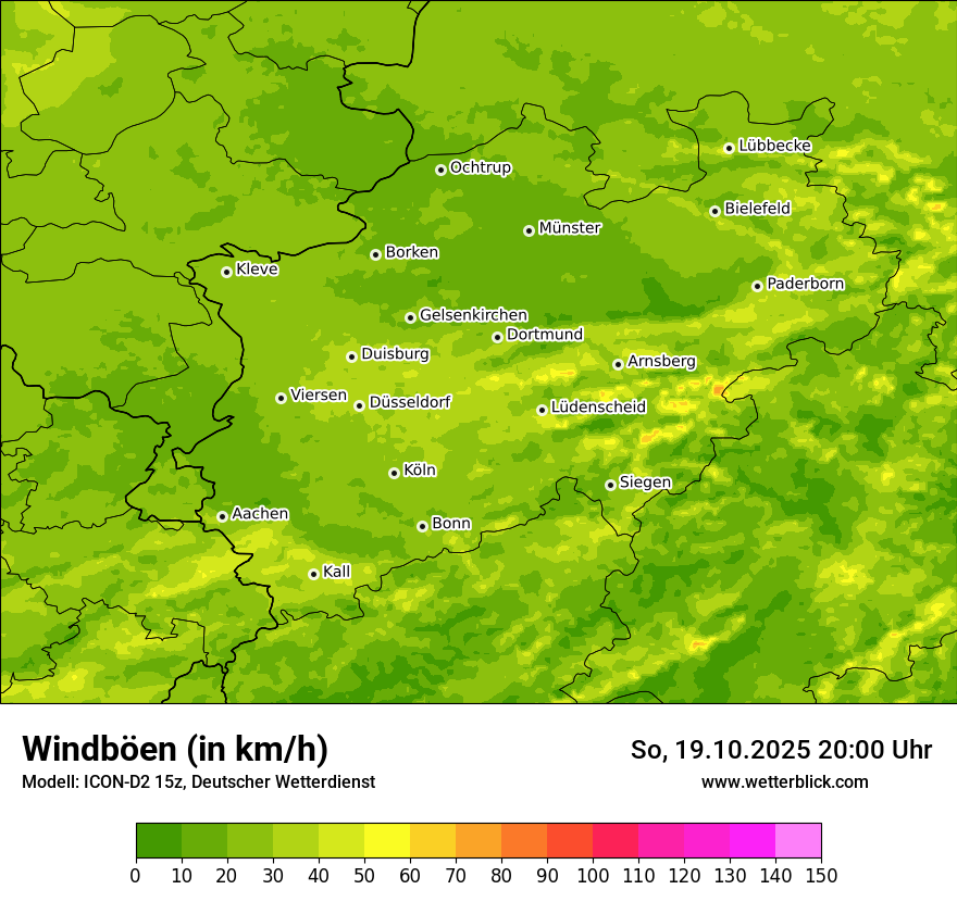 Modellkarten Windgeschwindigkeit
