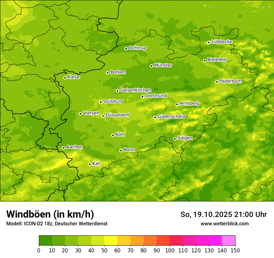 Modellkarten Windgeschwindigkeit