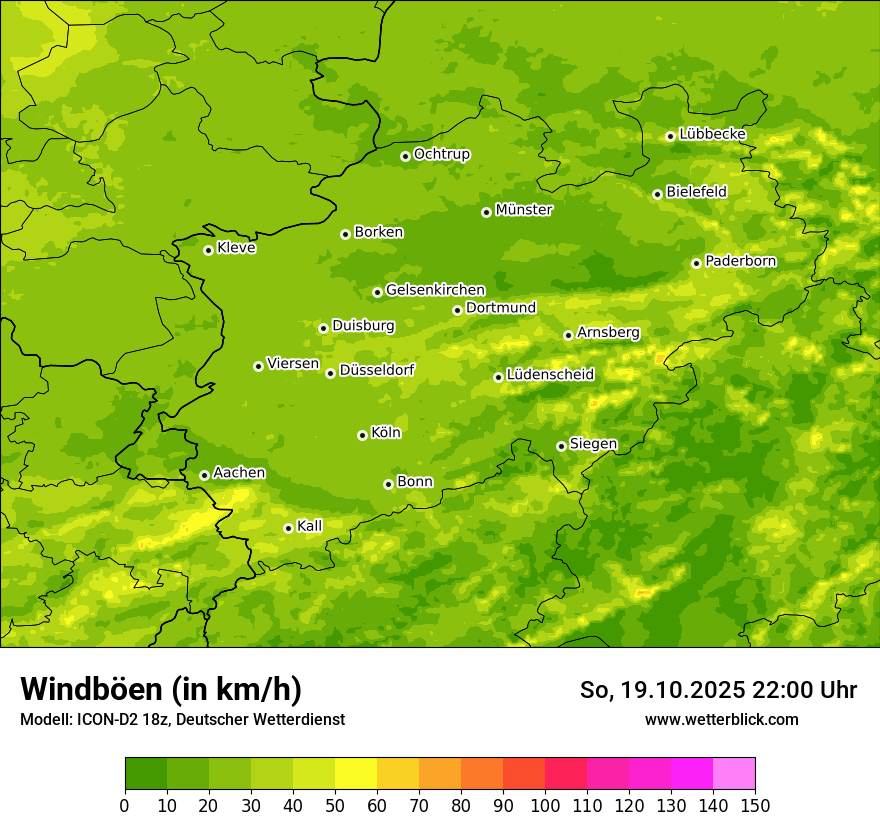 Modellkarten Windgeschwindigkeit