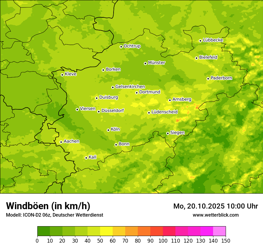 Modellkarten Windgeschwindigkeit