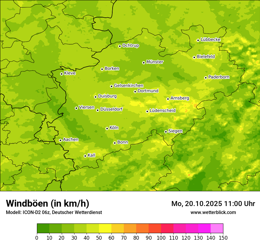 Modellkarten Windgeschwindigkeit
