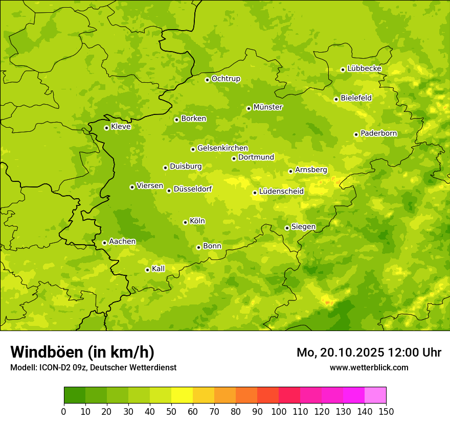 Modellkarten Windgeschwindigkeit